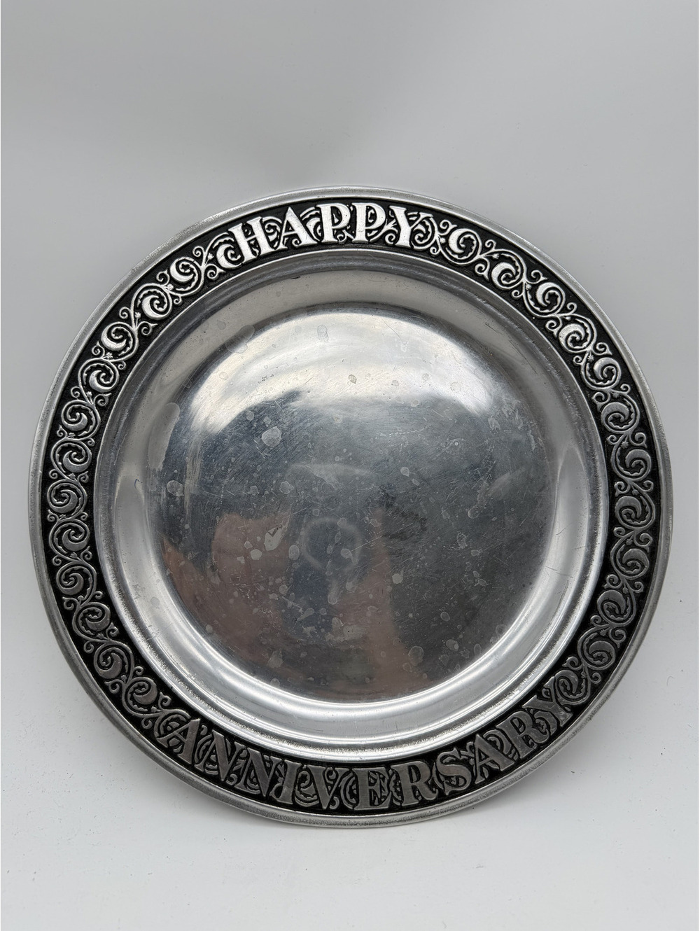 Wilton Happy Anniversary Pewter Plate